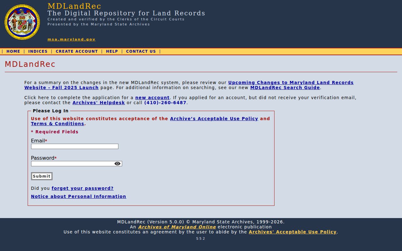 MDLandRec gateway for Prince George's County deed searches