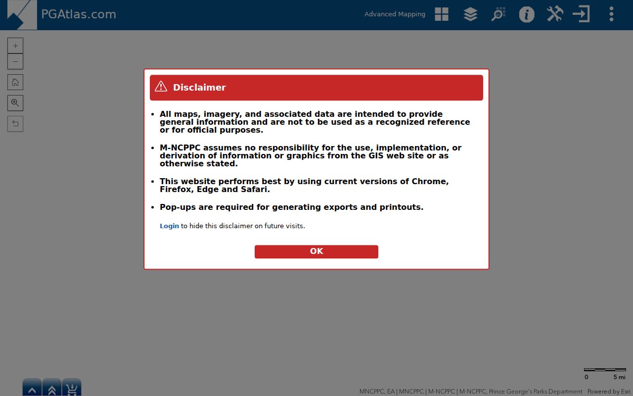PGAtlas parcel viewer for a Beltsville address search